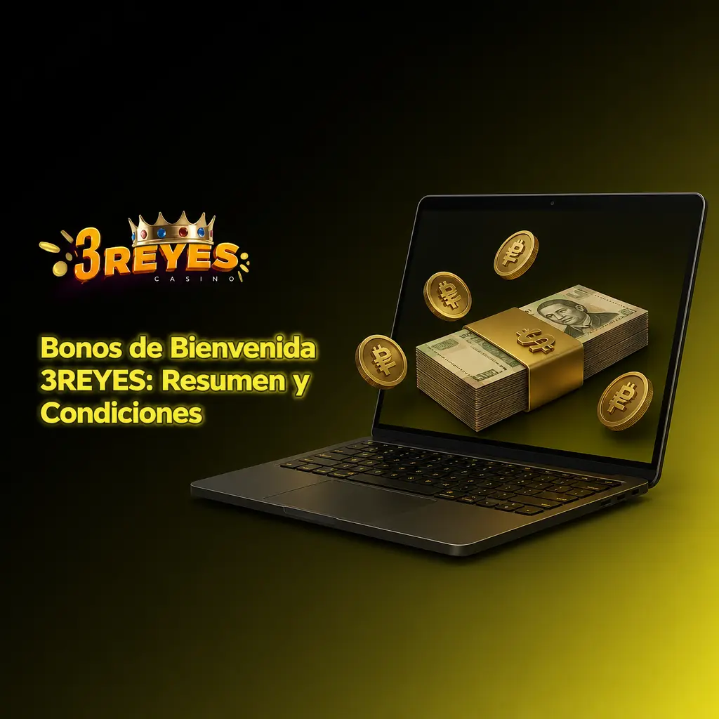 Bono de bienvenida 3REYES en la pantalla del casino