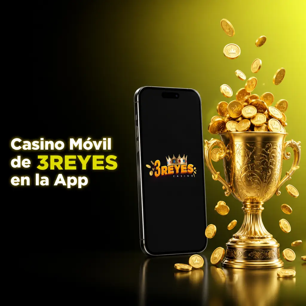 Menú lateral del casino móvil de 3REYES con categorías de juegos