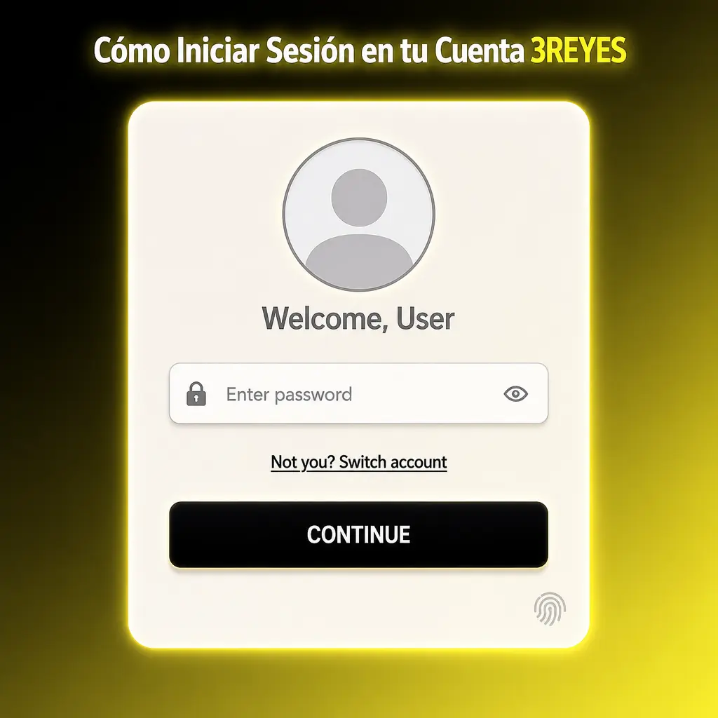 Pantalla de inicio de sesión de la cuenta 3REYES